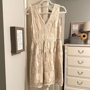 ALTAR’D State Cream Lace Dress